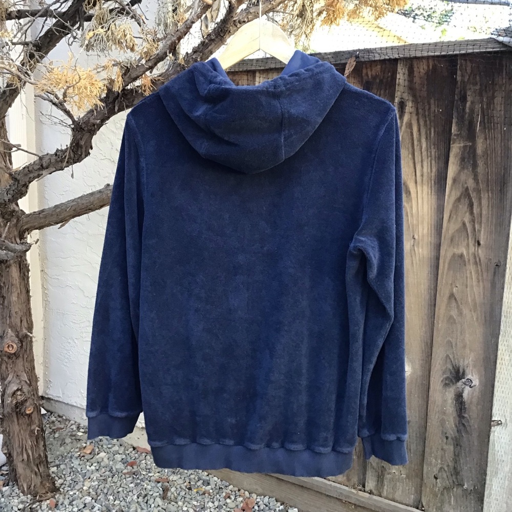 Aurélien Men’s Terry Hoodie Navy Blue Size M Smart Luxury Cotton Pullover - Picture 6 of 6
